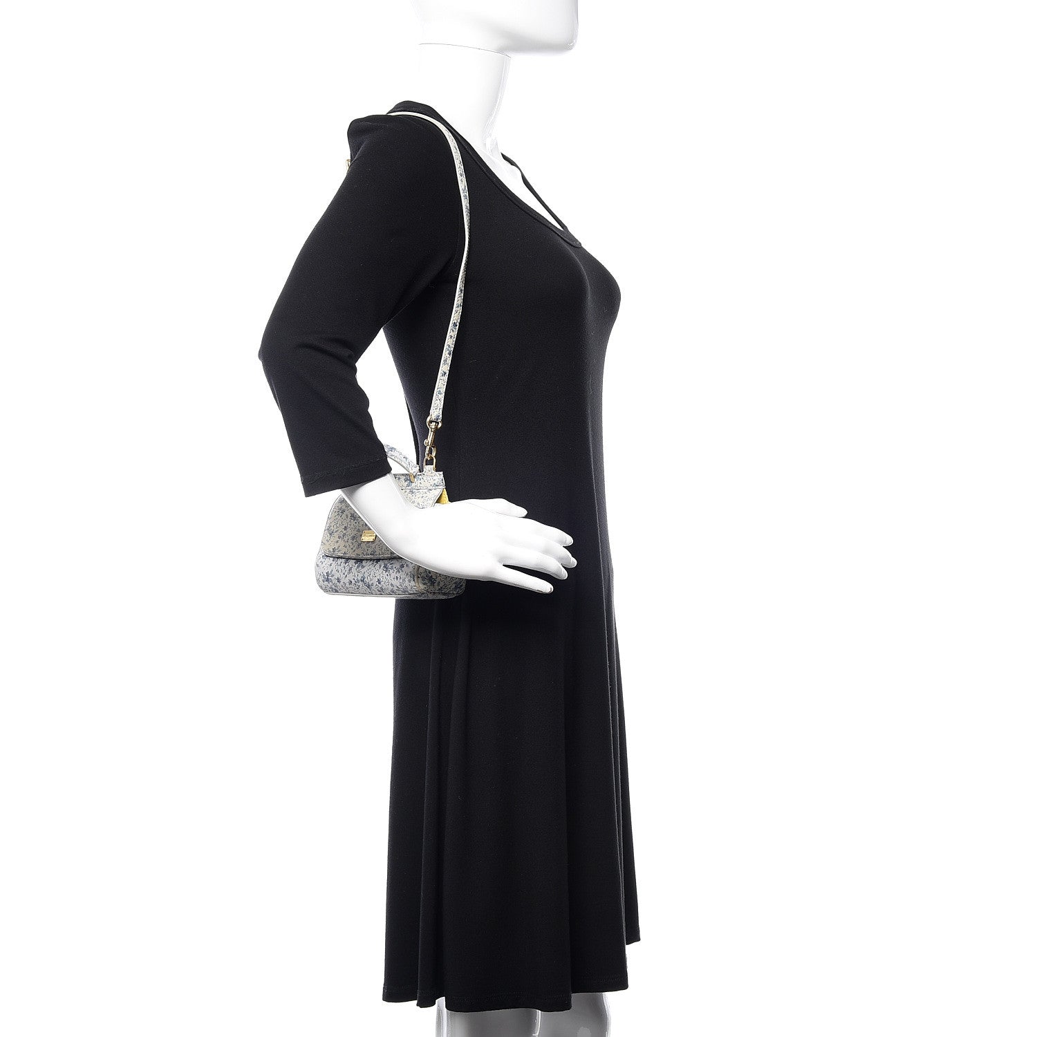 Dolce & Gabbana Dauphine Floral Print Micro Miss Sicily Satchel Blue White 2 of 10