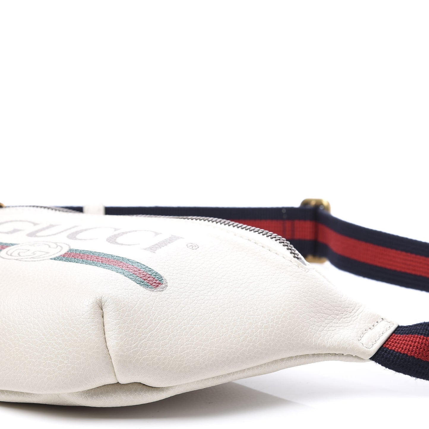 Grained Calfskin Small Logo Belt Bag White