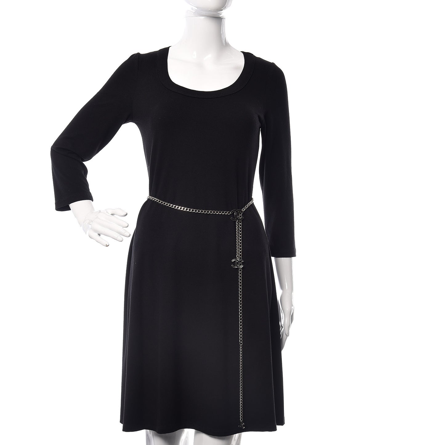 Enamel Chain Belt Silver Black