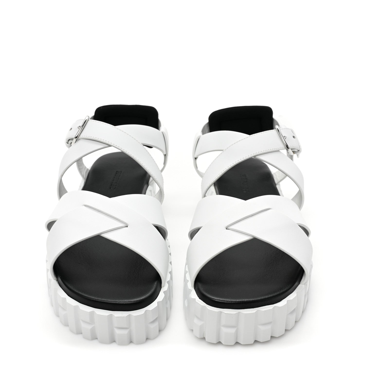 Hermes Calfskin Womens Everest Sandals 38 White 2 of 11