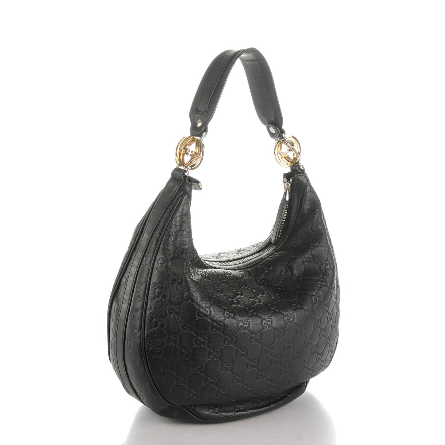 Guccissima Medium GG Twins Hobo Black