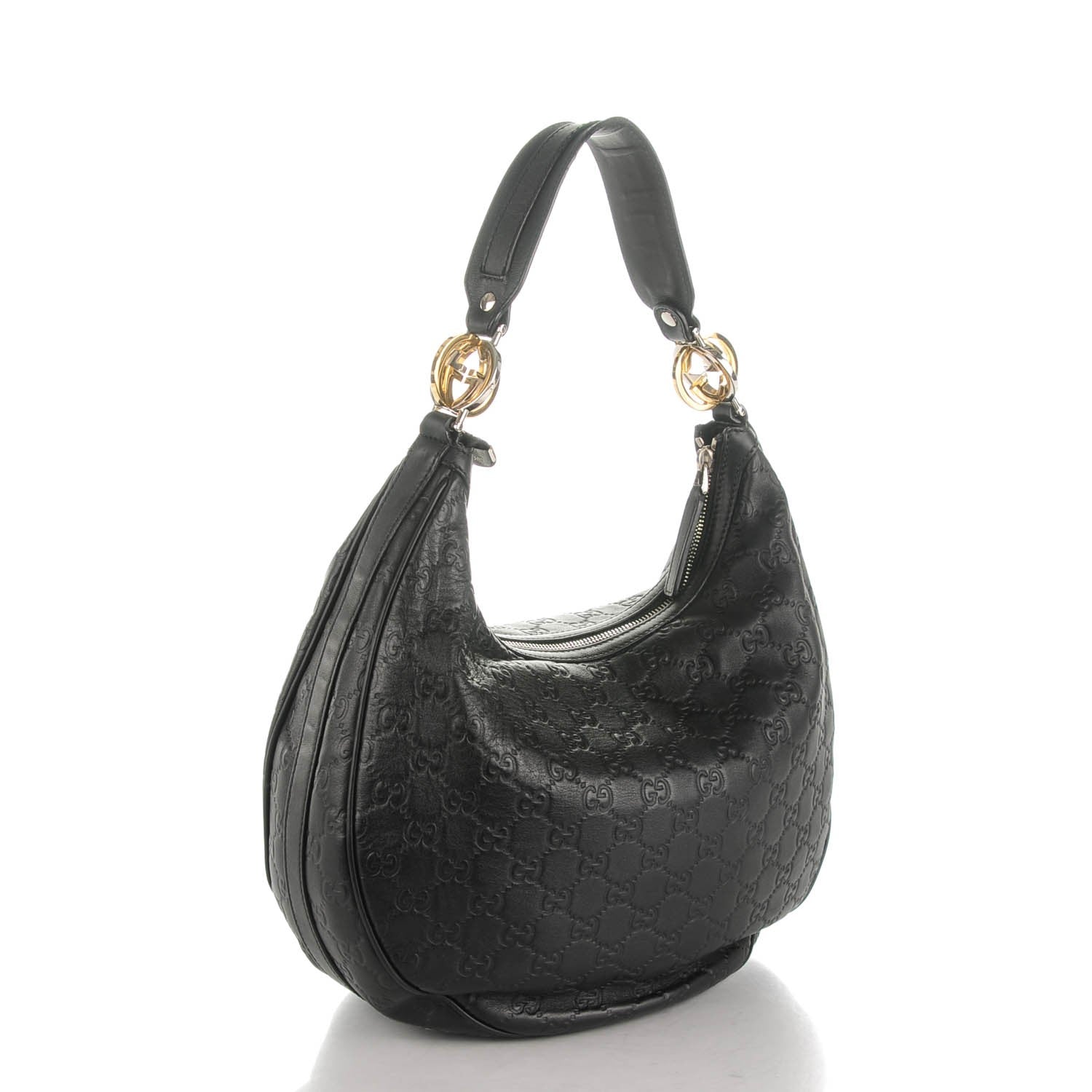 Gucci Guccissima Medium GG Twins Hobo Black 3 of 7
