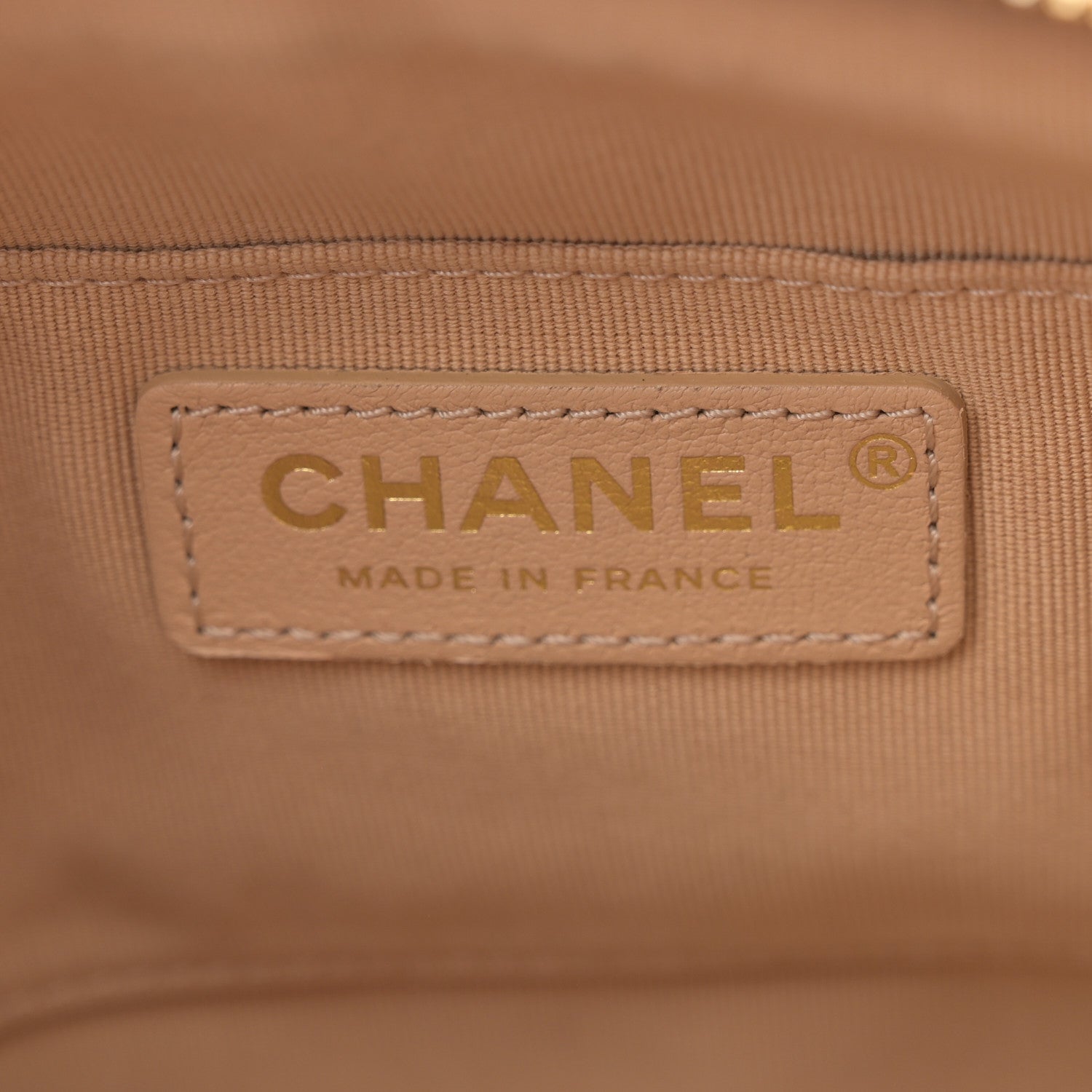 Chanel Calfskin Quilted Small Camera Case Beige 6 of 13