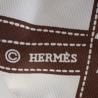 Hermes Epsom Monogram Kimono Belt w Bolduc Twilly Medium Chocolate 7 of 7