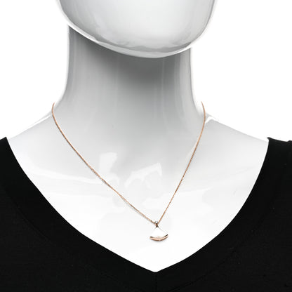 Bulgari 18K Rose Gold Diamond Mother of Pearl Small Divas' Dream Pendant Necklace 2 of 5