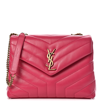 Saint Laurent Calfskin Y Quilted Monogram Small Loulou Chain Satchel Fresh Fuchsia 1 of 12