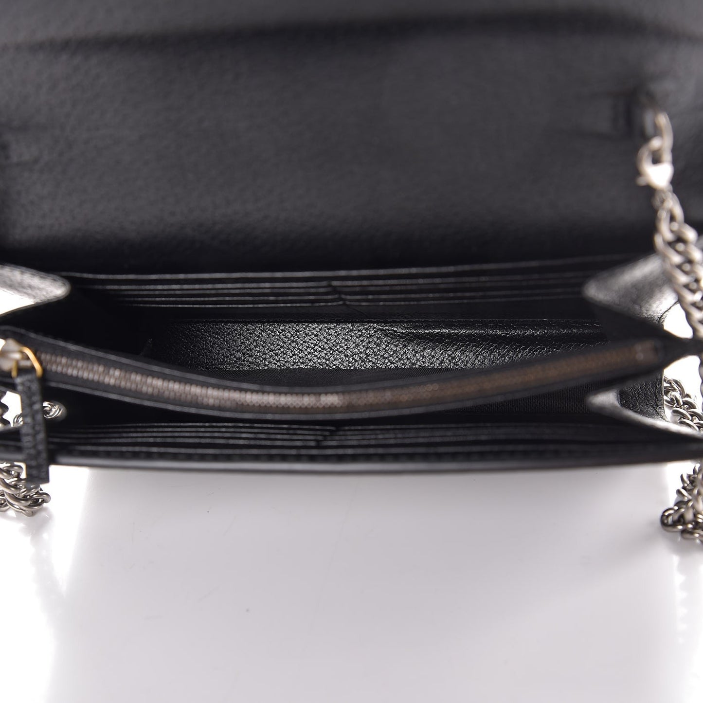 Calfskin Web Mini Dionysus Chain Wallet Black