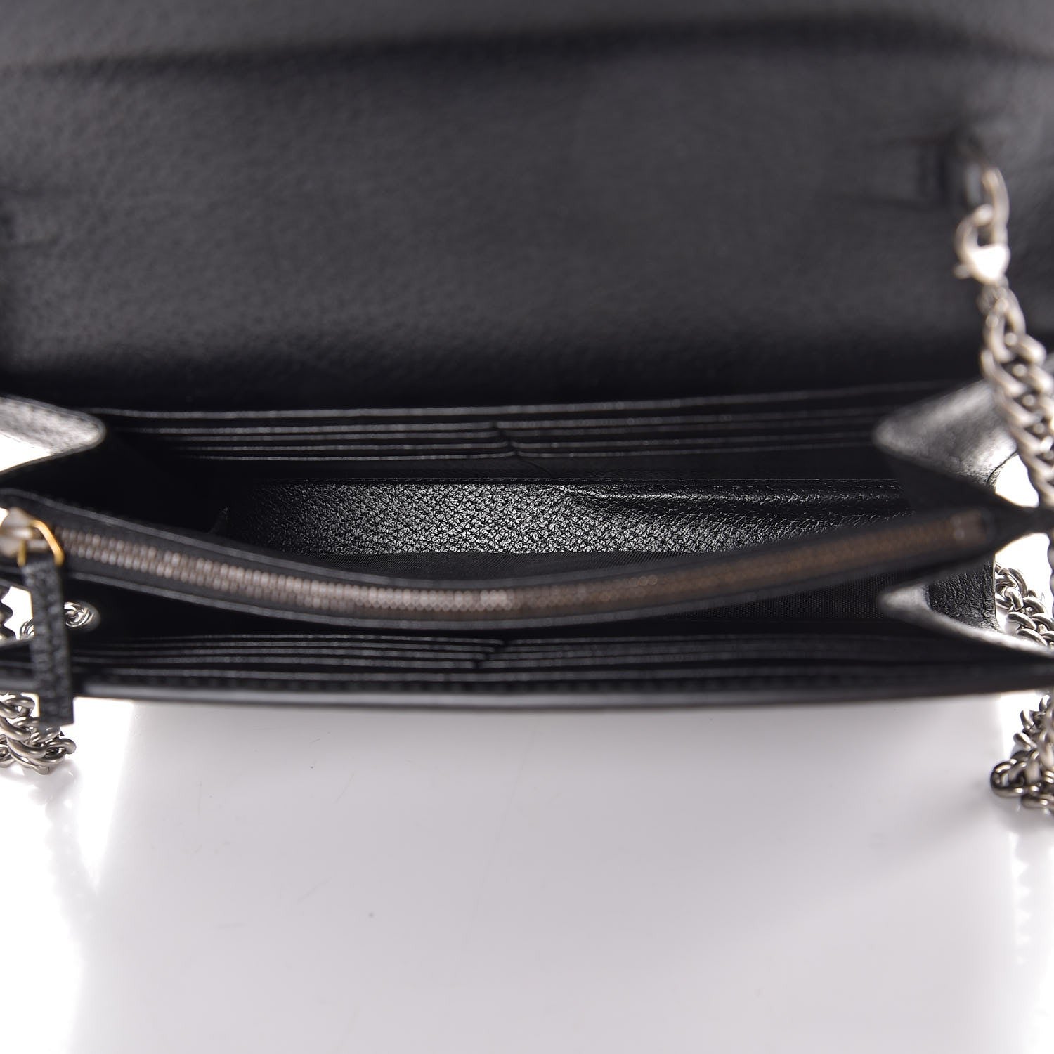Gucci Calfskin Web Mini Dionysus Chain Wallet Black 5 of 8