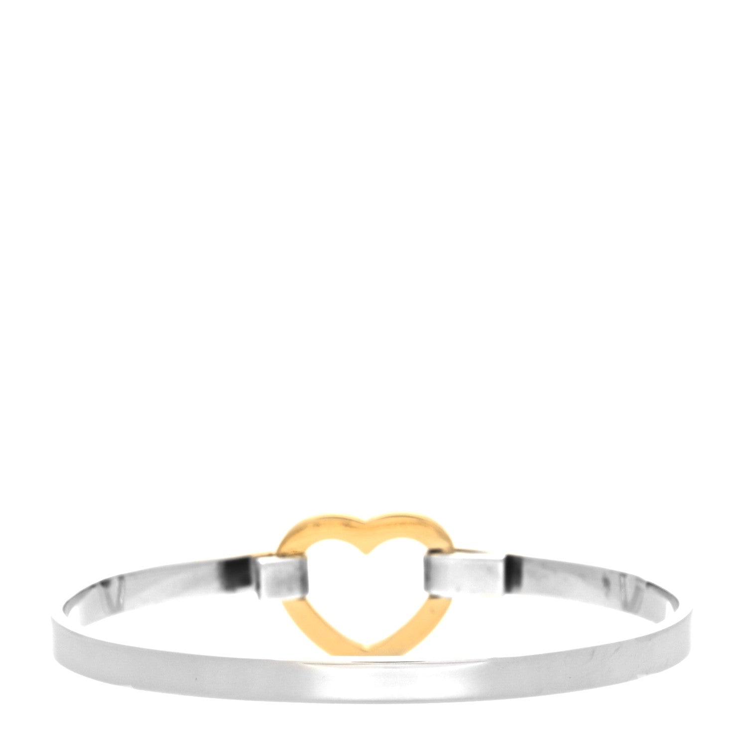 Tiffany Sterling Silver 18K Yellow Gold Heart Buckle Bracelet 2 of 3