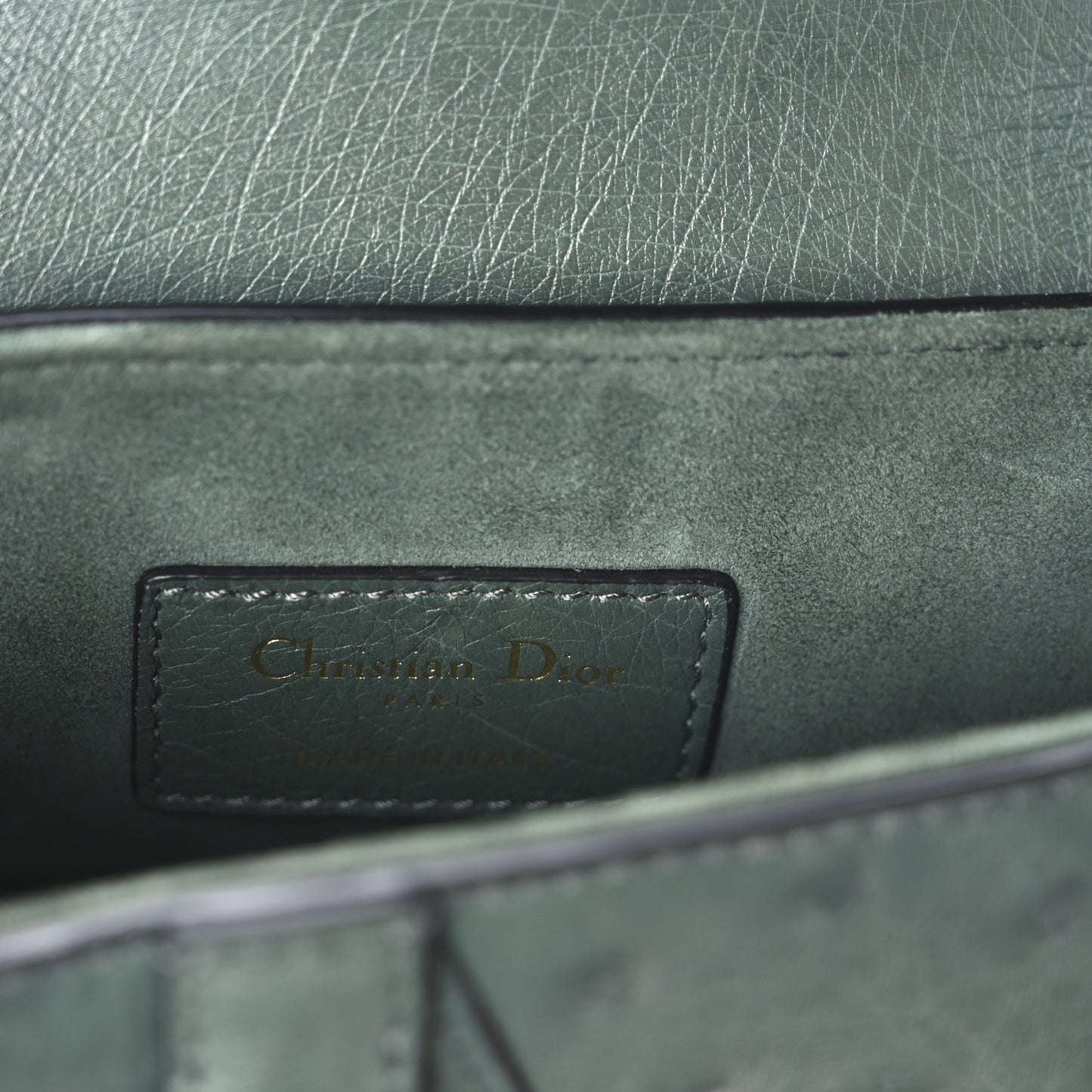 Ostrich Mini Saddle Bag Green