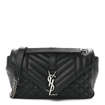 Saint Laurent Sheepskin Tri-Quilt Monogram Medium College Bag Black 1 of 12