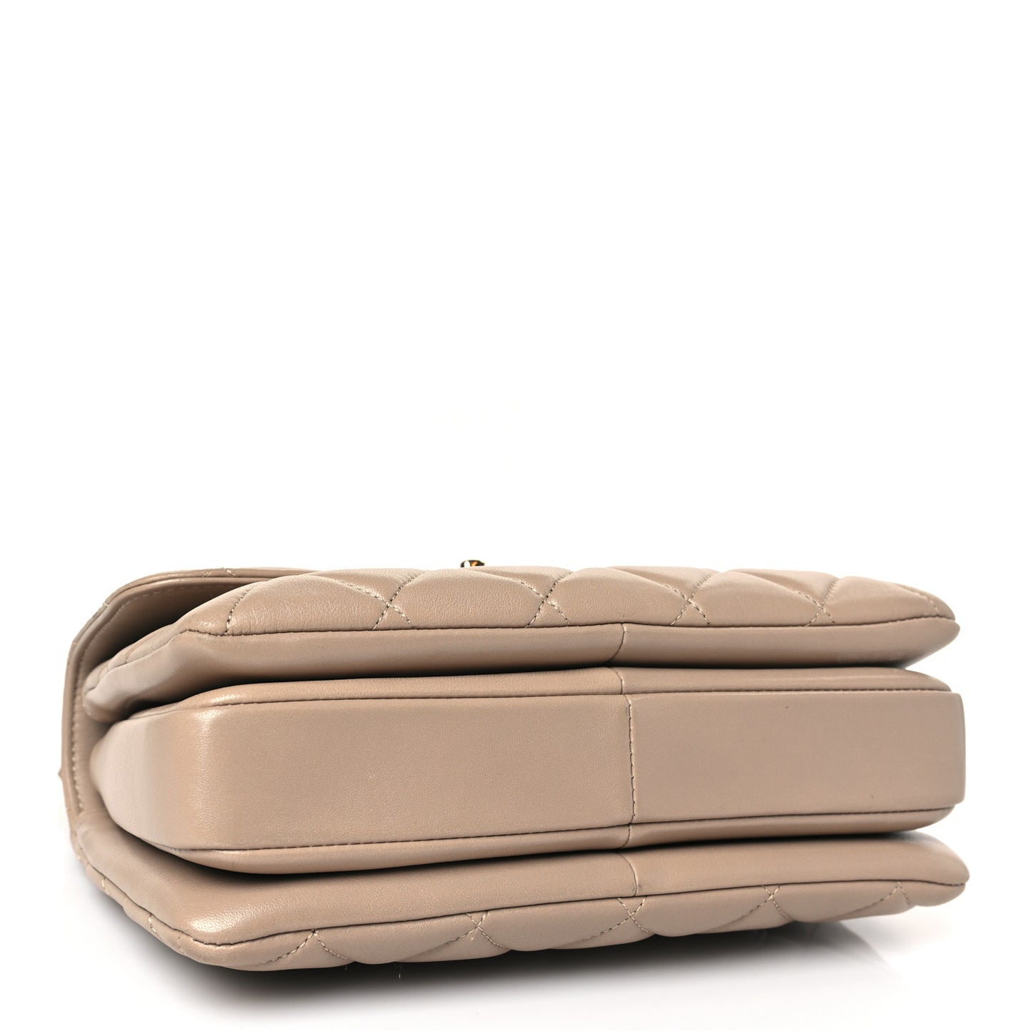 Lambskin Quilted Small Trendy CC Dual Handle Flap Bag Beige