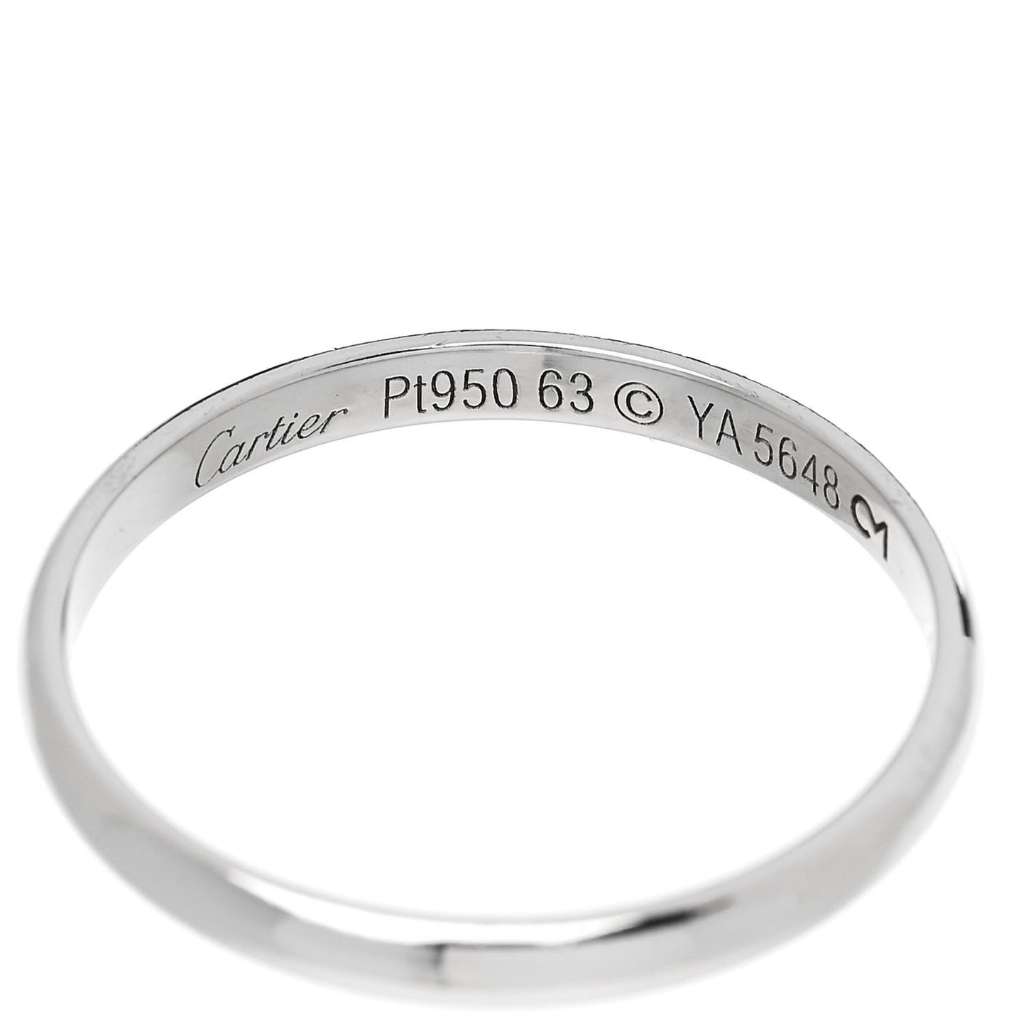 Platinum 2.5mm 1895 Wedding Band Ring 63 10.25