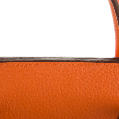 Hermes Taurillon Clemence Birkin 40 Orange 9 of 11