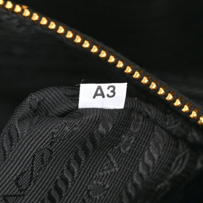 Prada Glossy Calfskin Triangle Large Bonnie Shoulder Bag Black 7 of 11