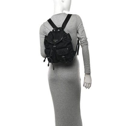 Prada Tessuto Nylon Vitello Backpack Black 2 of 12