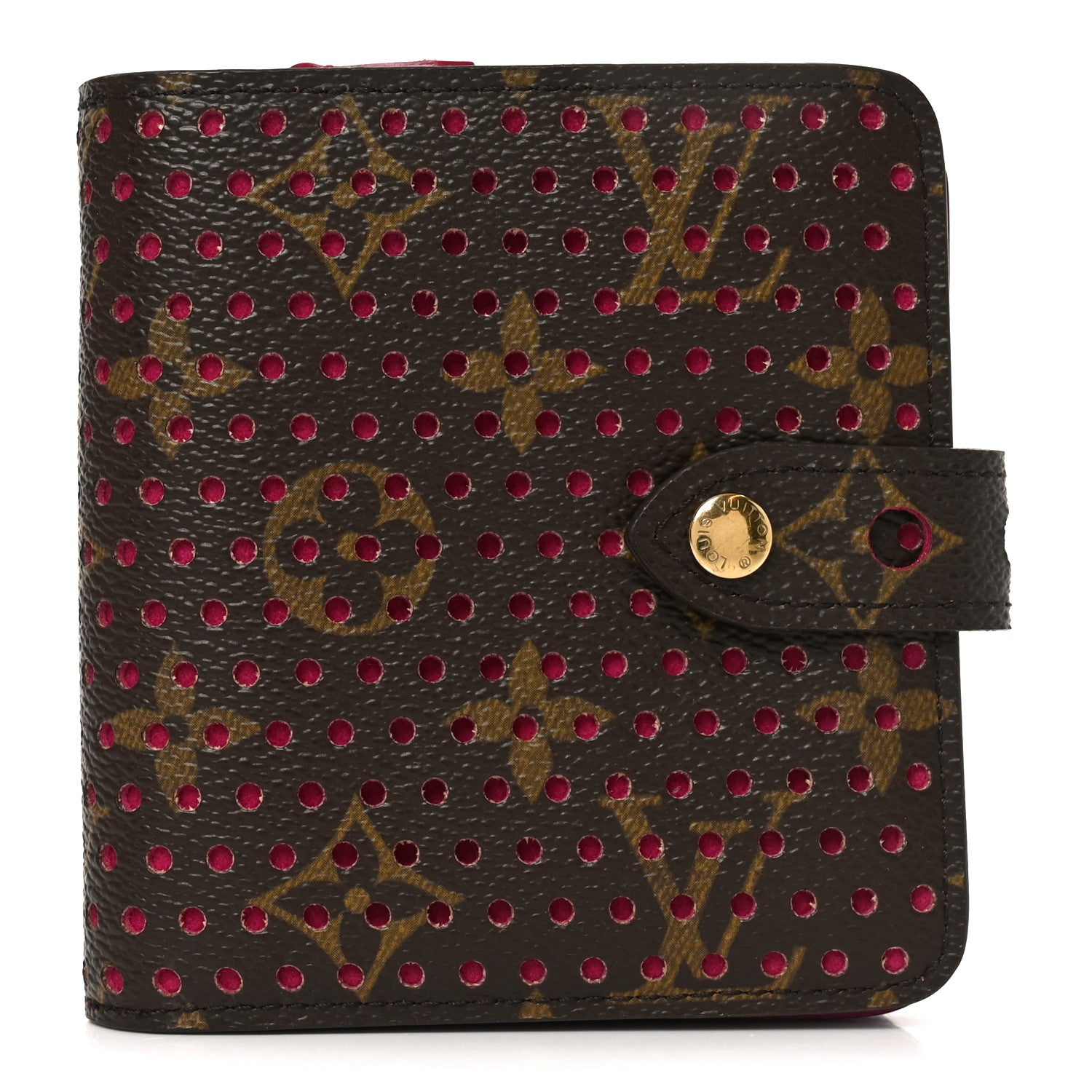 Louis Vuitton Monogram Perforated Compact Zipped Wallet Fuchsia 1 of 6