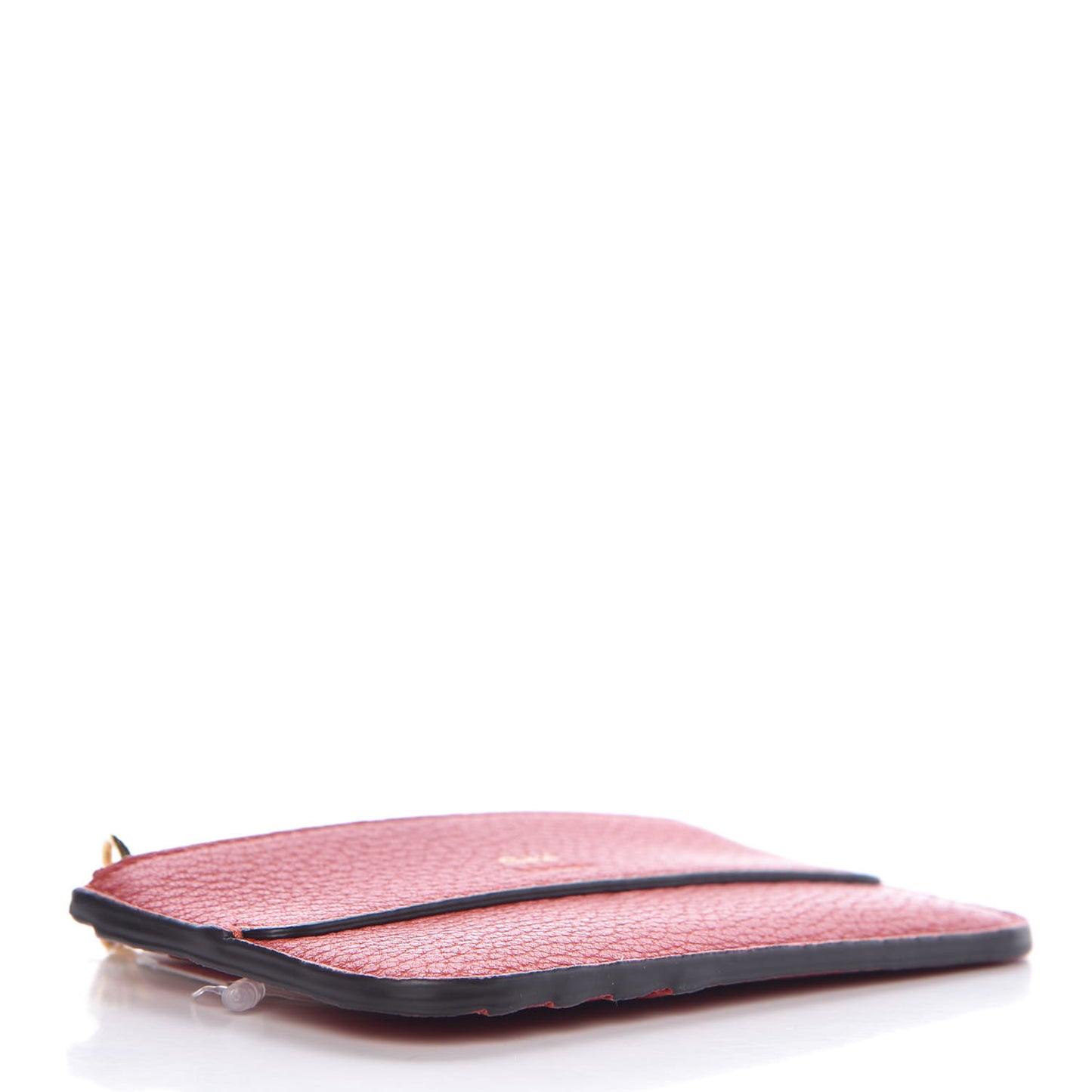 Grained Calfskin Drew Card Holder Earthy Red