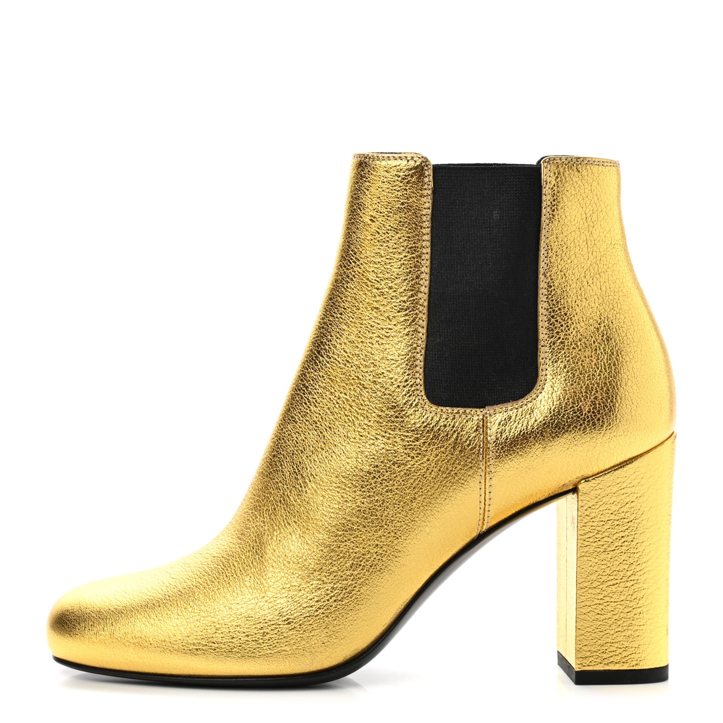 Metallic Cracked Loulou Pin Booties 37.5 Copper