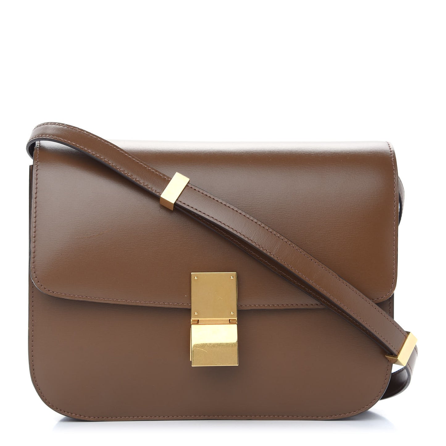 Box Calfskin Medium Classic Box Flap Bag Camel