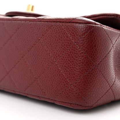 Chanel Caviar Quilted Mini Rectangular Flap Dark Red 10 of 11