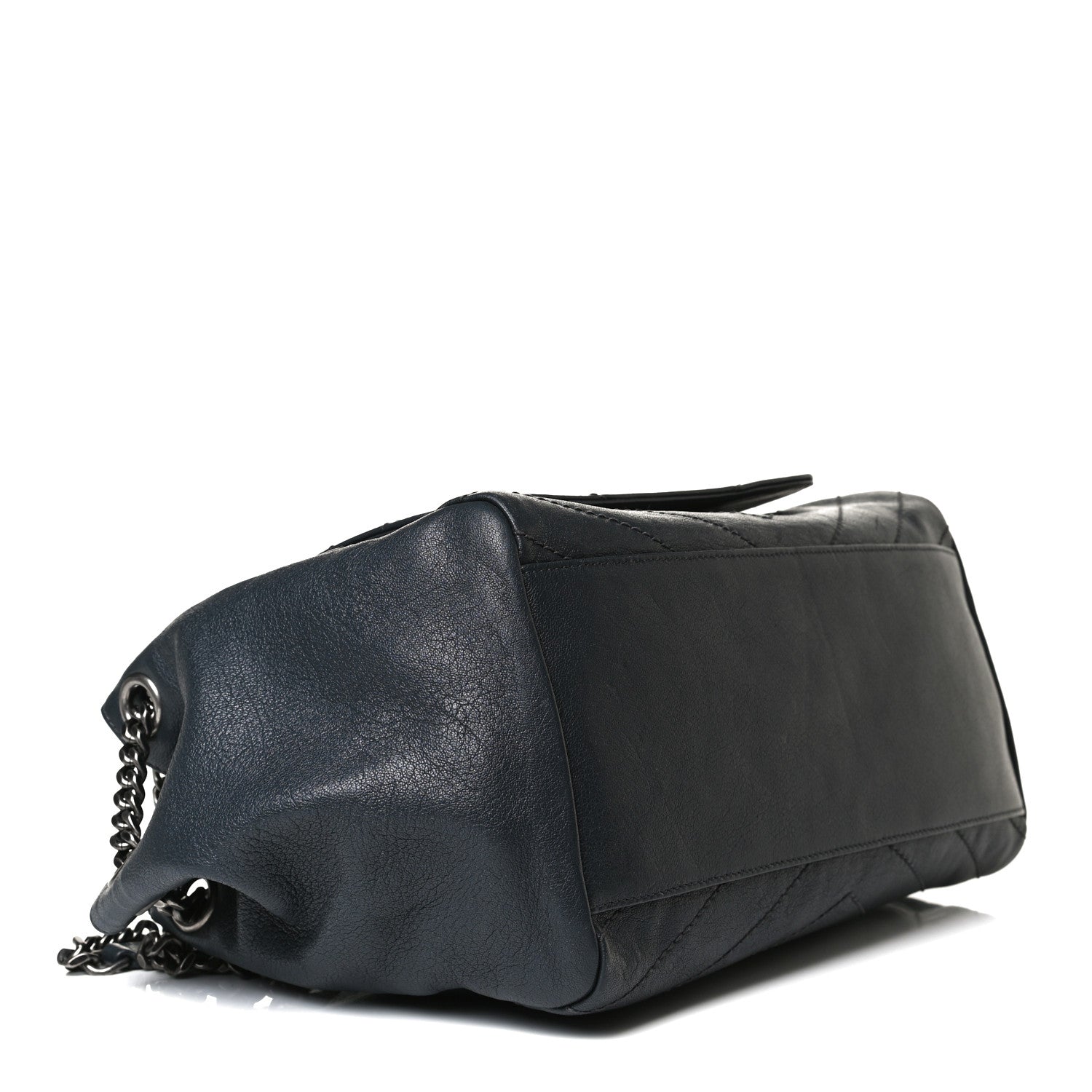 Saint Laurent Vintage Lambskin Chevron Monogram Medium Nolita Dark Smog 4 of 13
