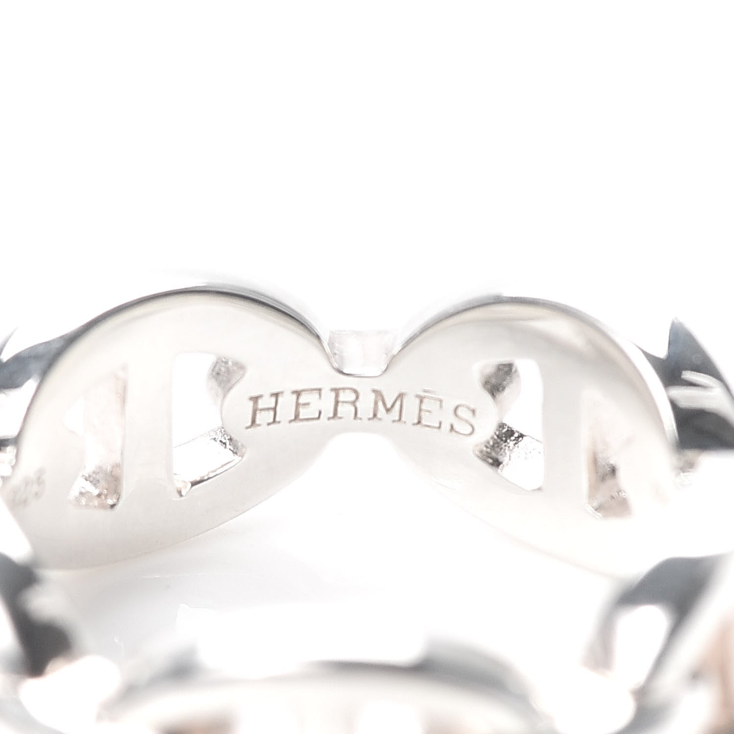 Hermes Sterling Silver PM Chaine d'Ancre Enchainee Band Ring 52 6 4 of 7