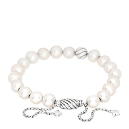 David Yurman Sterling Silver Pearl 8mm Spiritual Bead Bracelet 3 of 4