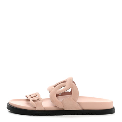 Hermes Suede Goatskin Extra Sandals 38 Rose Opaline 1 of 10