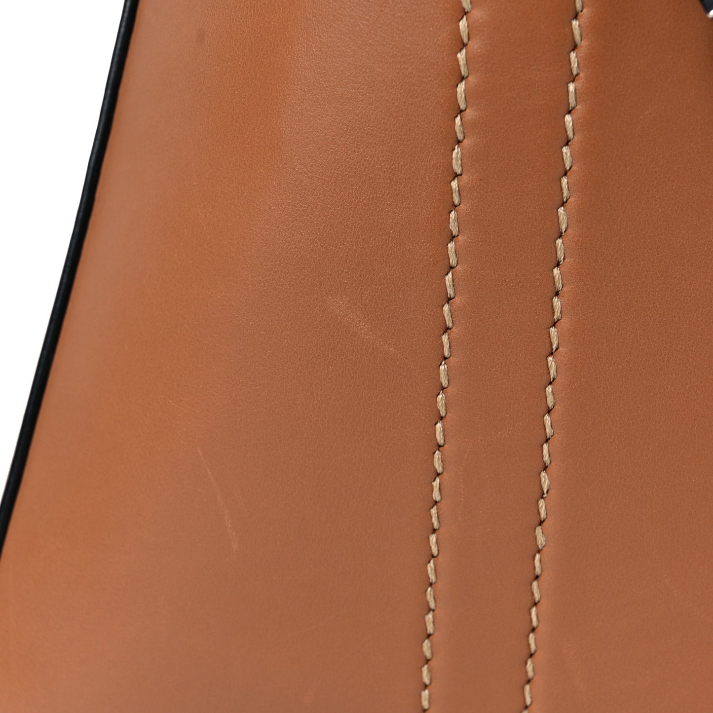 Calfskin Contrast Topstitch Medium Antigona Cognac