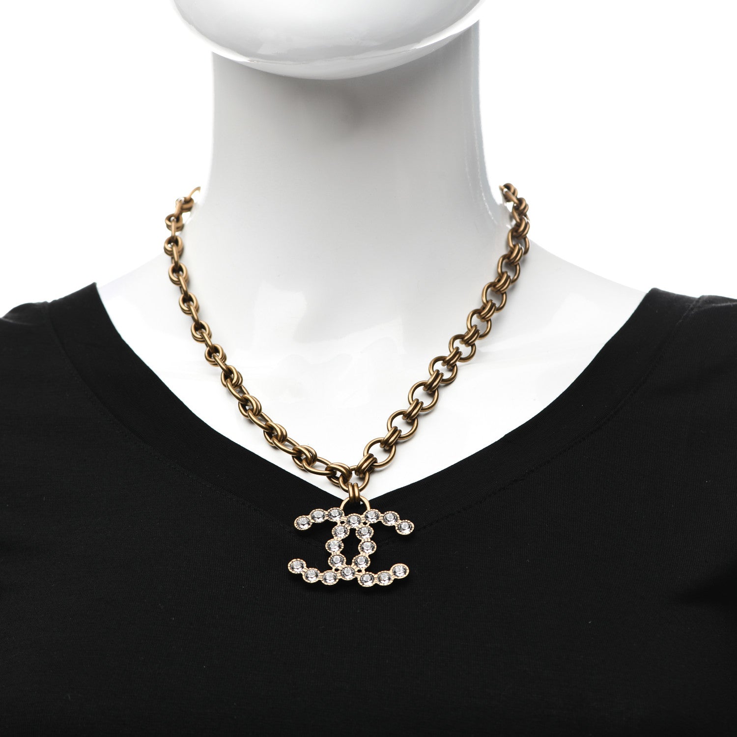 Chanel Crystal CC City Of Lights Necklace Gold 2 of 5