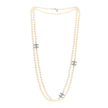 Chanel Pearl Resin CC Long Necklace Gold 2 of 4