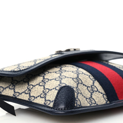 Gucci GG Supreme Monogram Web Small Ophidia Belt Bag 90 36 Beige Navy 8 of 11