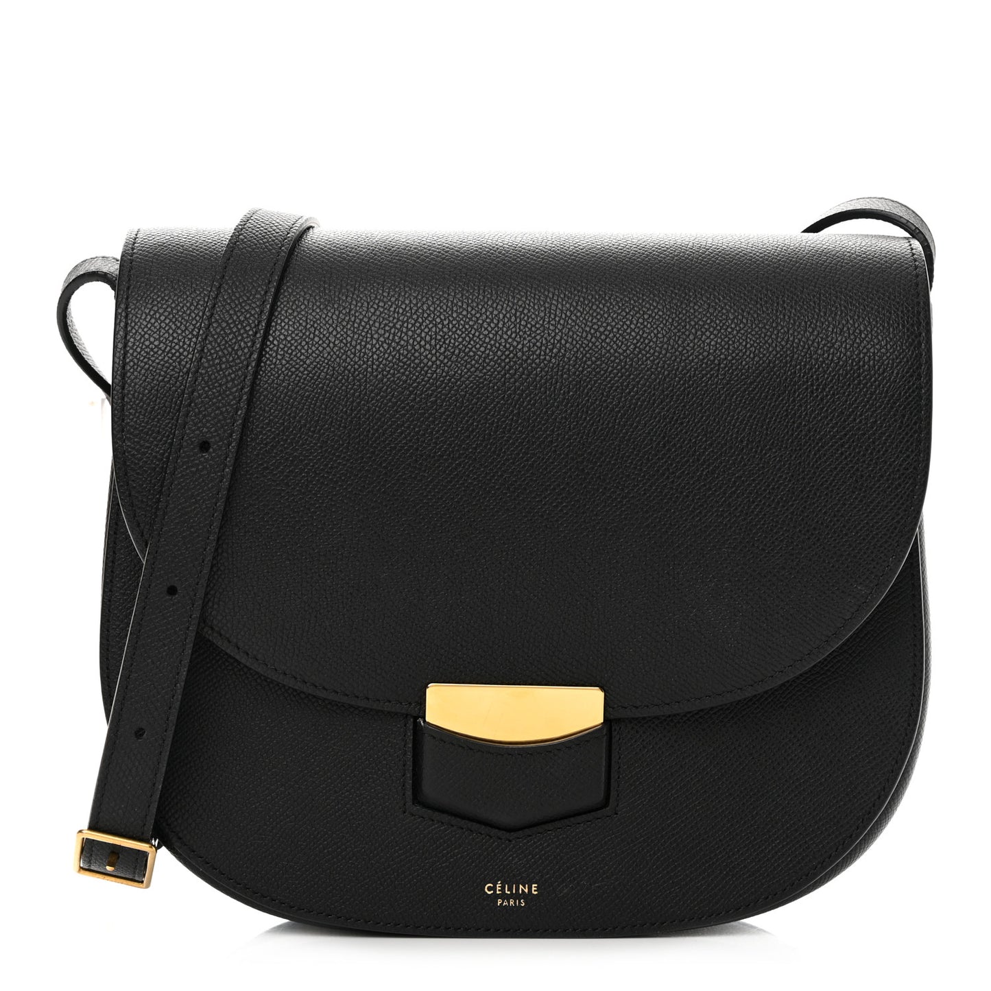 Grained Calfskin Medium Trotteur Black