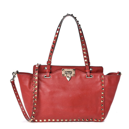 Valentino Garavani Vitello Small Rockstud Tote Rosso Valentino 1 of 13