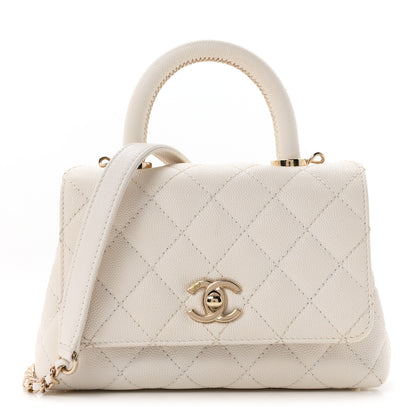 Chanel Caviar Quilted Extra Mini Coco Handle Flap White 2 of 19