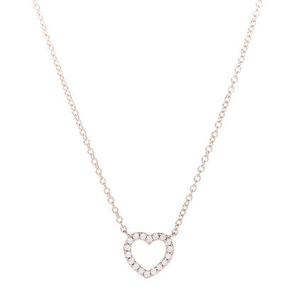 Tiffany 18K Rose Gold Diamond Metro Heart Pendant Necklace 4 of 6