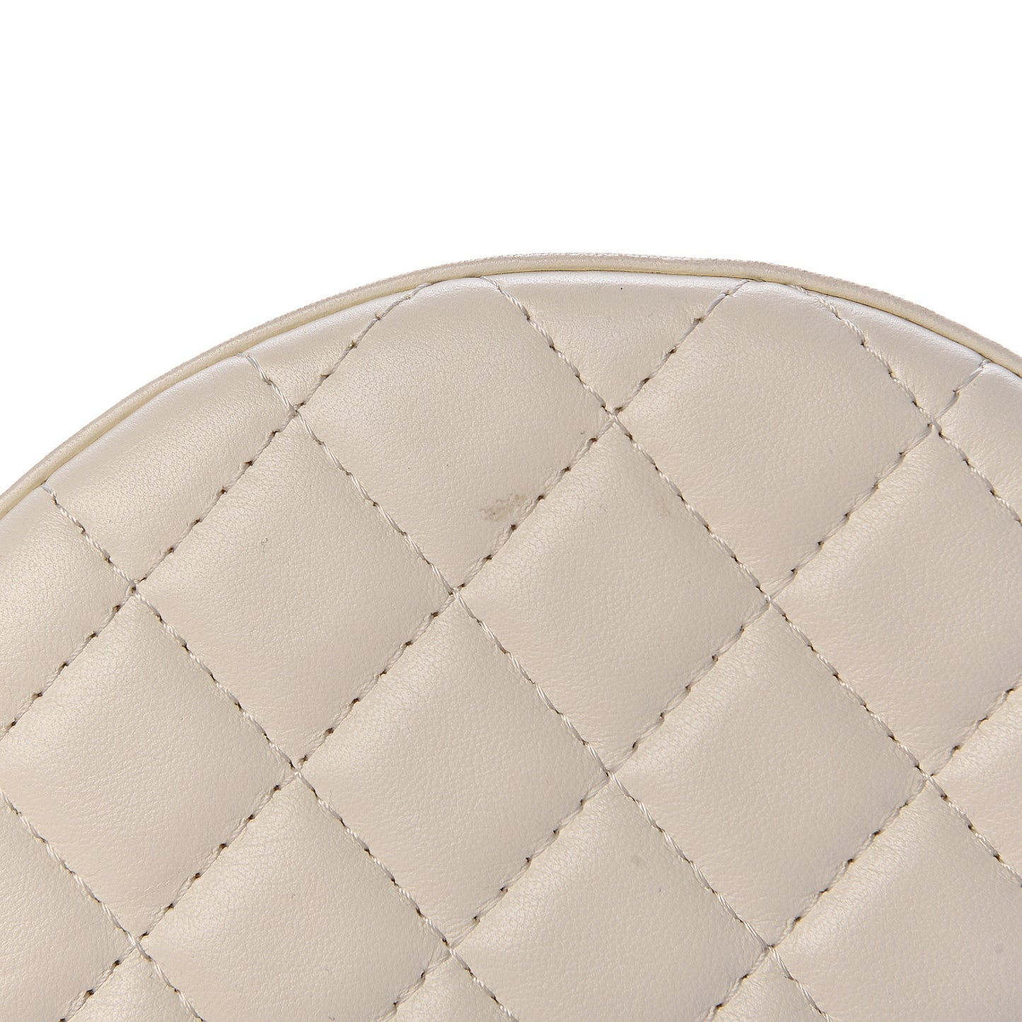 Lambskin Coco Lifesaver Round Bag Black White