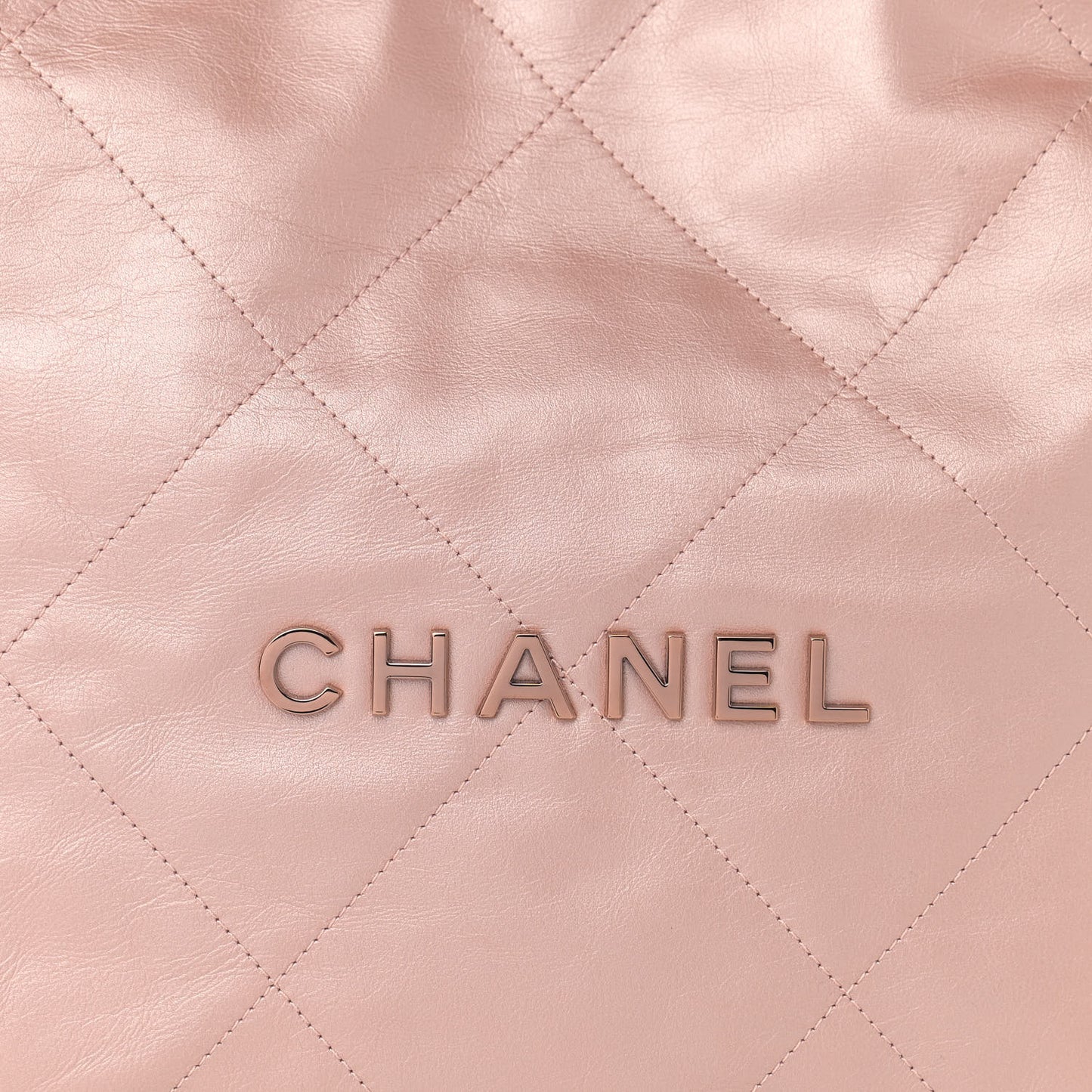 Metallic Calfskin Quilted Small Chanel 22 Pink