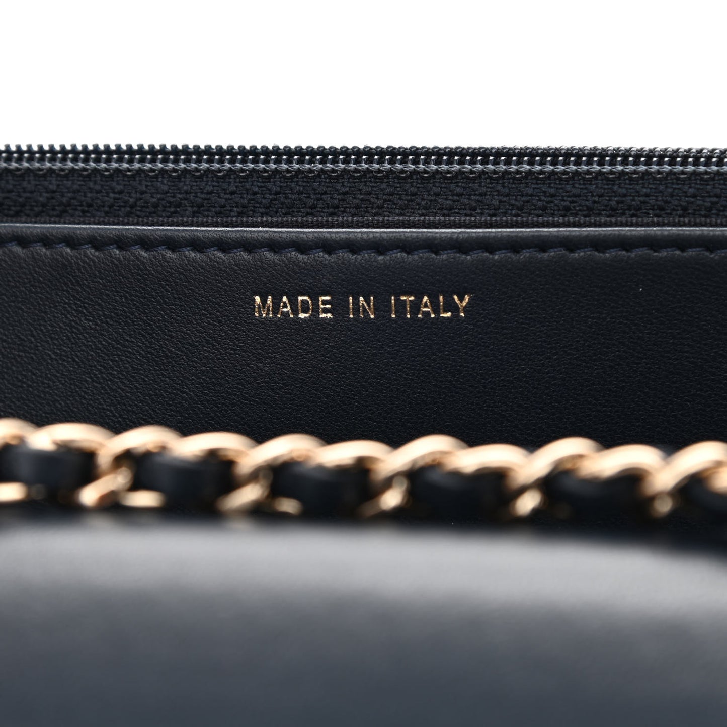 Lambskin Quilted Trendy CC Wallet On Chain WOC Navy