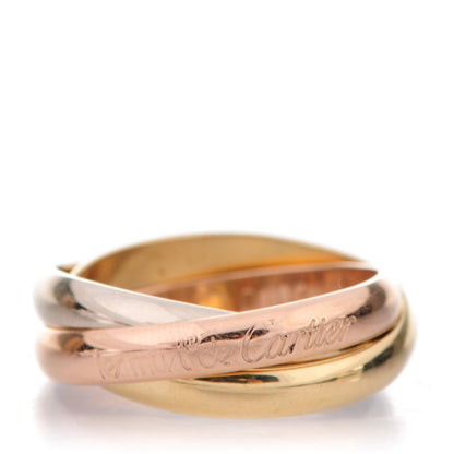 Cartier 18k Pink Yellow White Gold Les Must De Cartier Trinity Ring 56 7.75 1 of 5