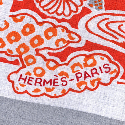 Hermes Cashmere Silk Bingata Shawl 140 4 of 5