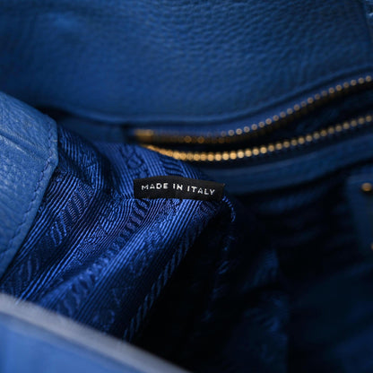 Prada Vitello Daino Satchel Azzurro 14 of 15