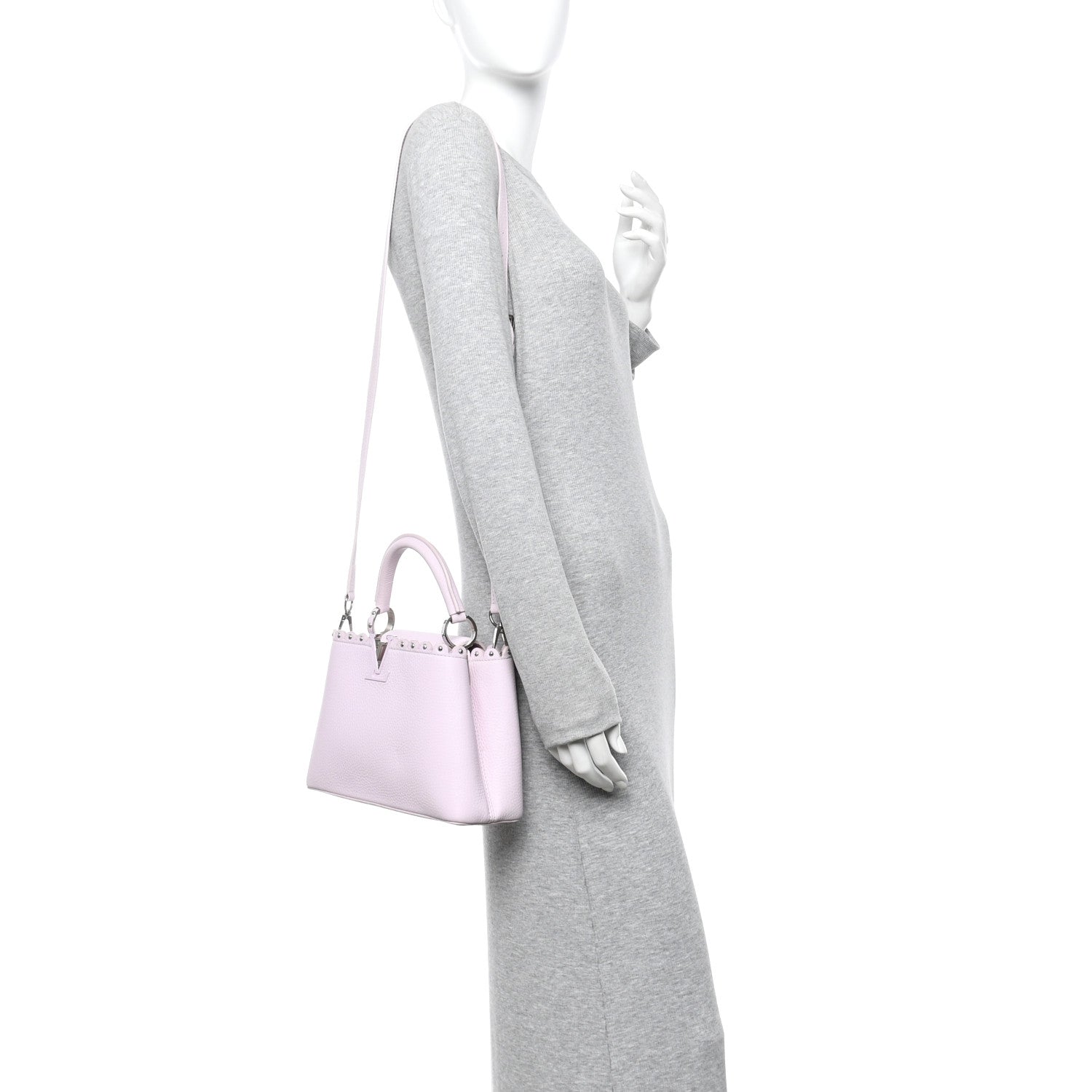 Louis Vuitton Taurillon Lace Croquets Capucines BB Light Purple 2 of 14