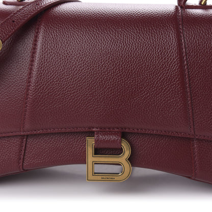 Balenciaga Grained Calfskin Small Hourglass Top Handle Bag Dark Red 9 of 9