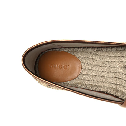 Gucci Lame Nappa GG Monogram Espadrilles 38 Brown Beige Light Bronze 11 of 14