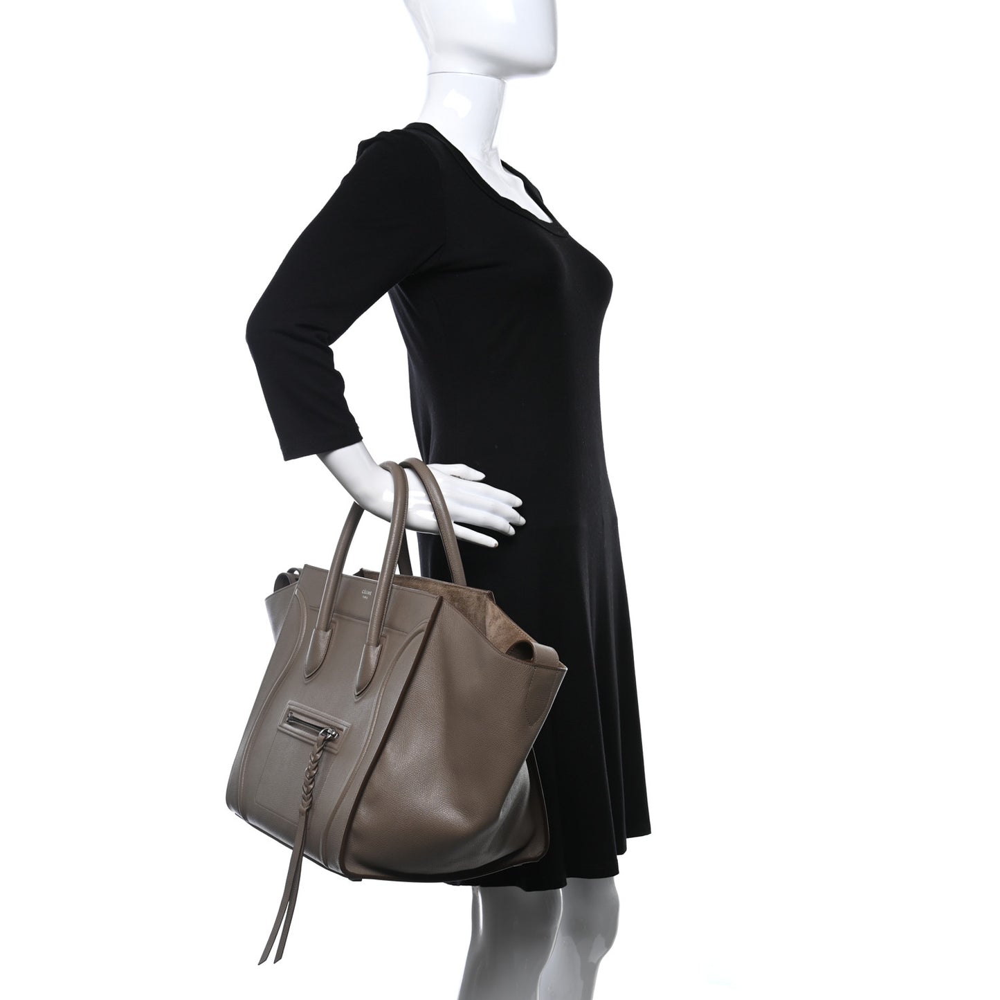 Baby Grained Calfskin Medium Phantom Luggage Taupe