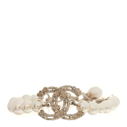 Chanel Pearl Crystal CC Bracelet Gold 1 of 4
