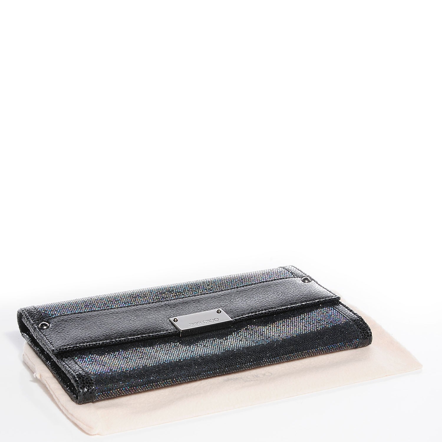 Jimmy Choo Glitter Fabric Reese Clutch Petrol 4 of 7