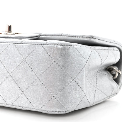 Chanel Metallic Lambskin Quilted Mini Rectangular Flap Silver 10 of 11